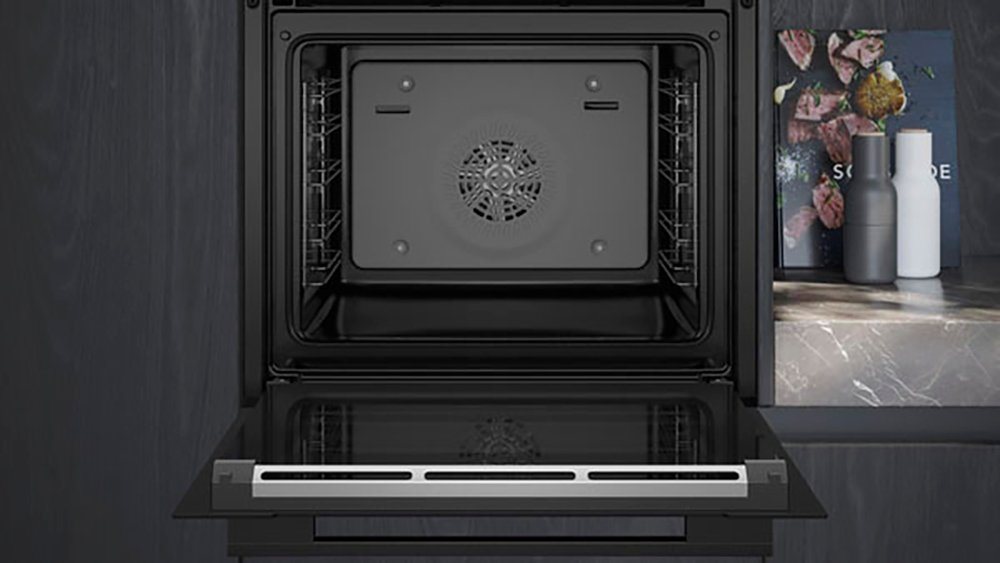SIEMENS Backofen iQ700 HB734G1B1, mit Teleskopauszug nachrüstbar, ecoClean, Air Fry Funktion für knusprige Ergebnisse & Schnellaufheizung – Bild 4 von 5