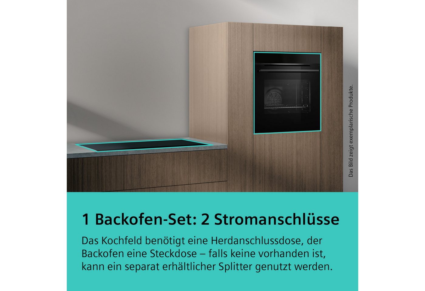 SIEMENS Backofen-Set EQ112EA01Z, mit Teleskopauszug nachrüstbar, 3D-Heißluft auf 3 Ebenen & extra Platz dank Bräter- und Zweikreiszone – Bild 2 von 5