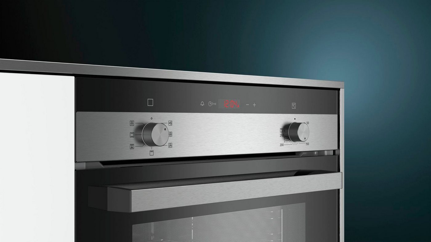 SIEMENS Backofen-Set EQ112EA01Z, mit Teleskopauszug nachrüstbar, 3D-Heißluft auf 3 Ebenen & extra Platz dank Bräter- und Zweikreiszone – Bild 5 von 5