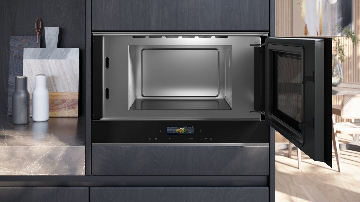 SIEMENS Einbau-Mikrowelle BF722R1B1, Mikrowelle, 21 l, Effektive humidClean Plus & gelingsichere cookControl7-Automatik – Bild 2 von 4