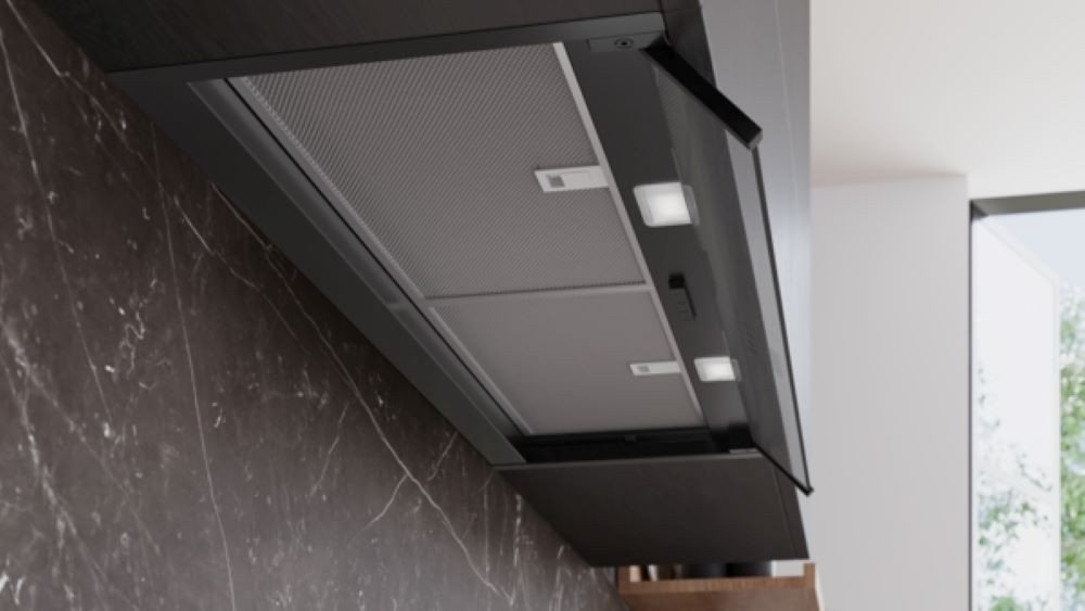 SIEMENS Flachschirmhaube LJ95BCC60, Designhaube 90 cm, Abluft oder Umluft, Mattschwarz, EEK: B Serie iQ300 – Bild 2 von 5