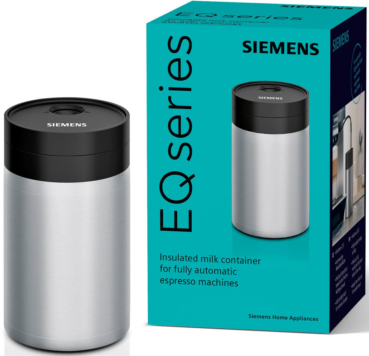 SIEMENS Isoliermilchbehälter TZ80009N, Zubehör für Siemens Kaffeevollautomaten EQ.7 Plus aromaSense, EQ.5 macchiato, EQ.5 macchiatoPlus, freshLock Deckel, 0,5 l – Bild 3 von 5