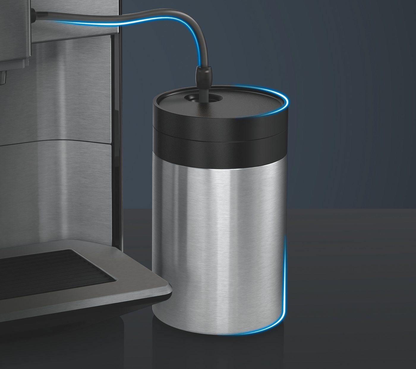 SIEMENS Isoliermilchbehälter TZ80009N, Zubehör für Siemens Kaffeevollautomaten EQ.7 Plus aromaSense, EQ.5 macchiato, EQ.5 macchiatoPlus, freshLock Deckel, 0,5 l – Bild 4 von 5