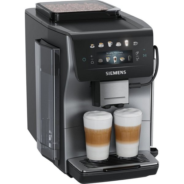 SIEMENS Kaffeevollautomat EQ600 TP603E07, 6 Getränke, XL-Getränke, bis zu 480ml, Keramikmahlwerk, Doppeltassenfunktion, Kannenfunktion, entnehmbare Brüheinheit,