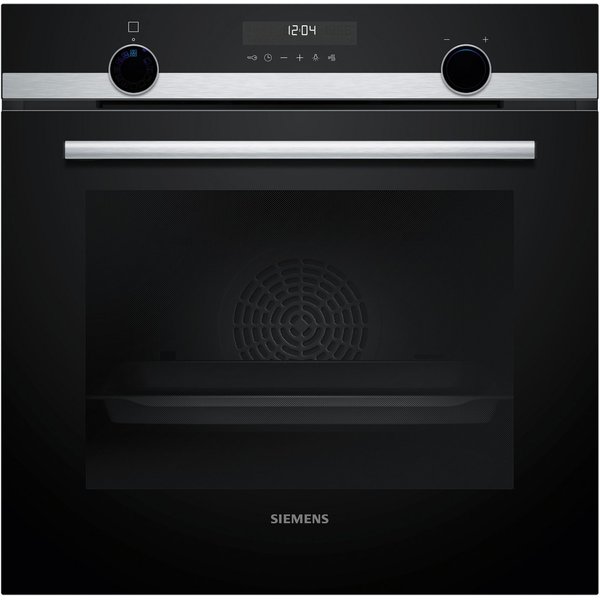 SIEMENS Pyrolyse Backofen iQ500 HB578HBS7, mit Teleskopauszug nachrüstbar, Pyrolyse-Selbstreinigung, Backwagen mit ausziehbarer Tür für bequemes Kochen & Backen