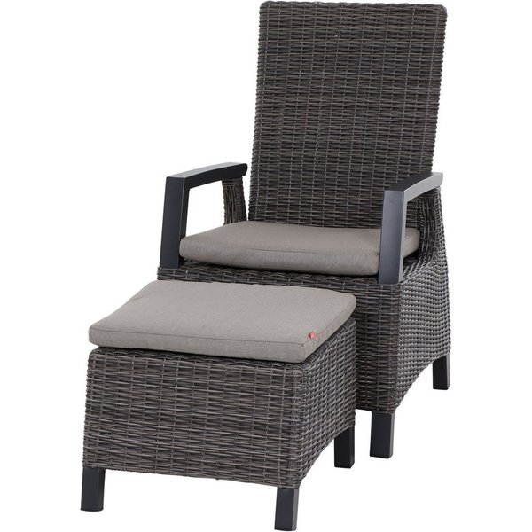 Siena Garden Hocker CORIDO, Gestell Aluminium, Gardino®-Geflecht, matt anthrazit/charcoal-grey
