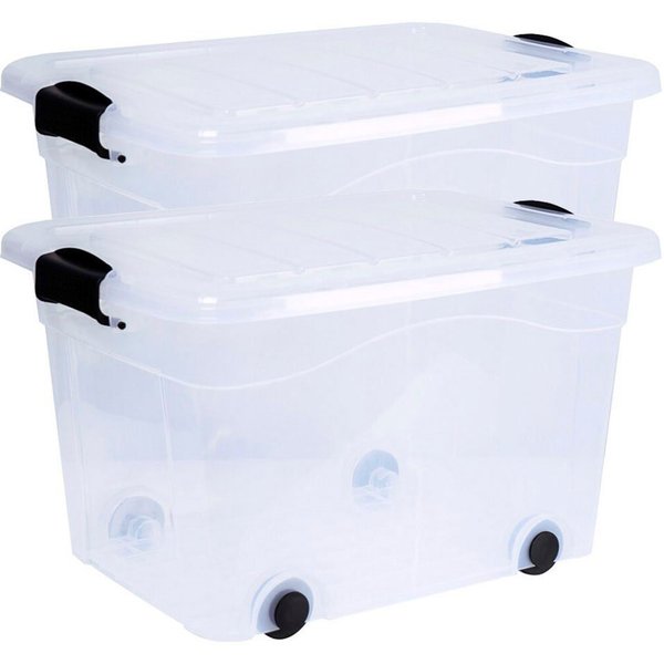 Siena Home Aufbewahrungsbox Anzio (2 St), mit Rollen, Kunststoff