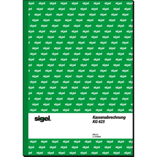 Sigel Formularblock Formularbuch Kassenabrechnung A4 VE=2x50 Blatt