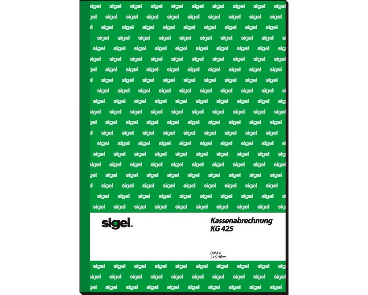 Sigel Formularblock Formularbuch Kassenabrechnung A4 VE=2x50 Blatt – Bild 2 von 4