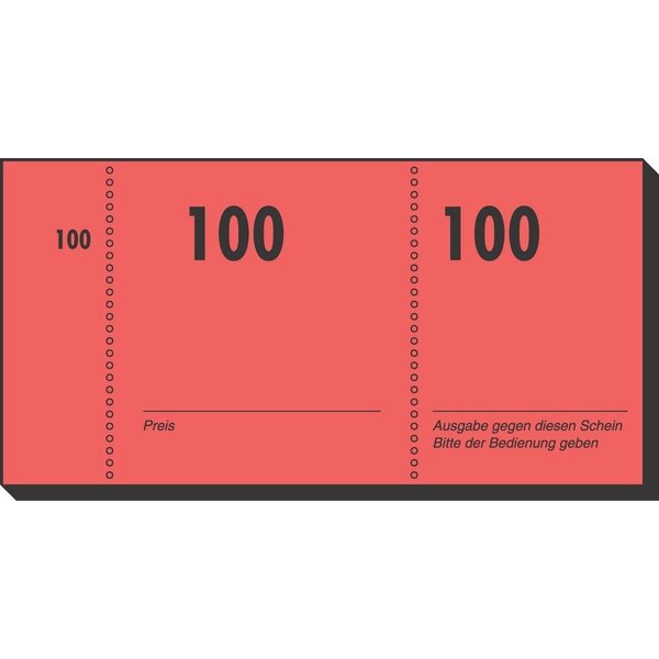 Sigel Formularblock Nummernblock 105x50mm 1-100 VE=100 Blatt farbig sortiert