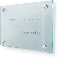 SignSystems Türschild "Cristallo" 20 x 15 cm, 4 Halter, Ø 13 mm