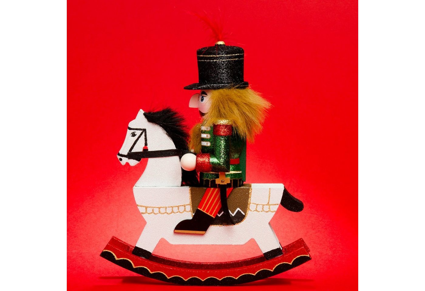 SIKORA Weihnachtsfigur Serie E große XL Nussknacker Reiterlein aus Holz – Bild 2 von 5
