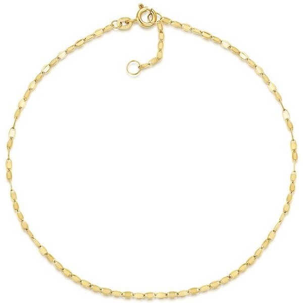 Silberkettenstore Fußkette Fußkette Plättchen 1,9mm - echt 585 Gold - Länge: 24cm