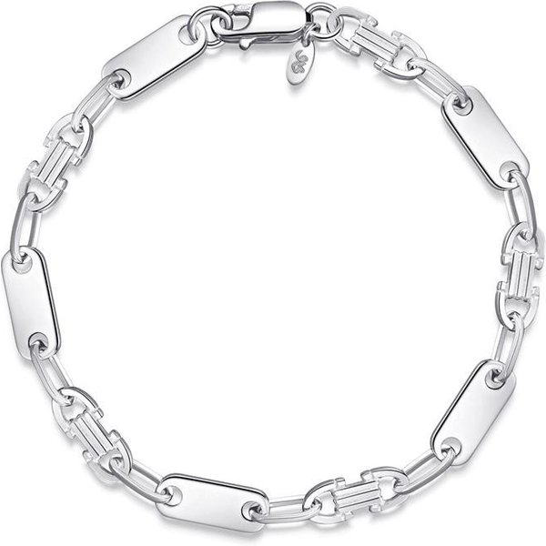 Silberkettenstore Silberarmband Plattenkette Armband (Steigbügelarmband) 6mm - 925 Silber