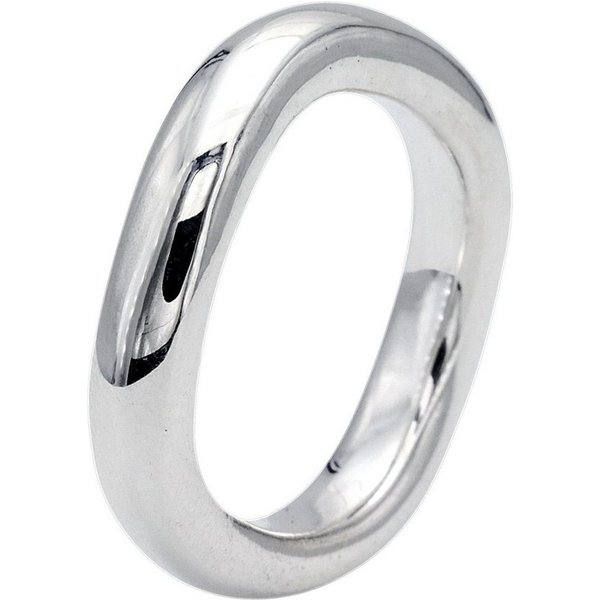 SILBERMOOS Silberring Bandring "Schlicht und Gewellt", 925 Sterling Silber