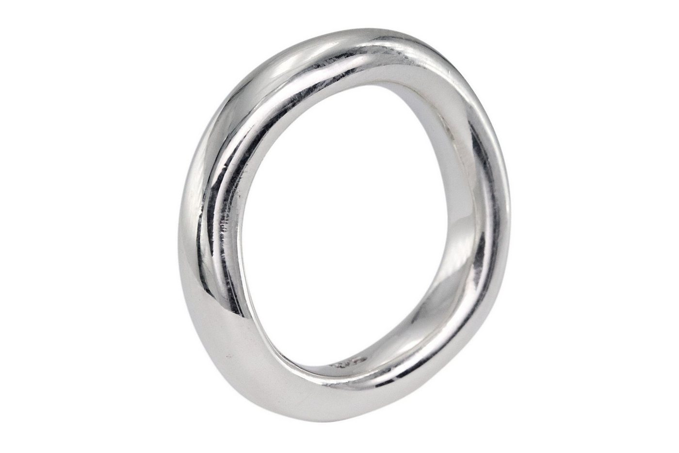 SILBERMOOS Silberring Bandring "Schlicht und Gewellt", 925 Sterling Silber – Bild 5 von 5
