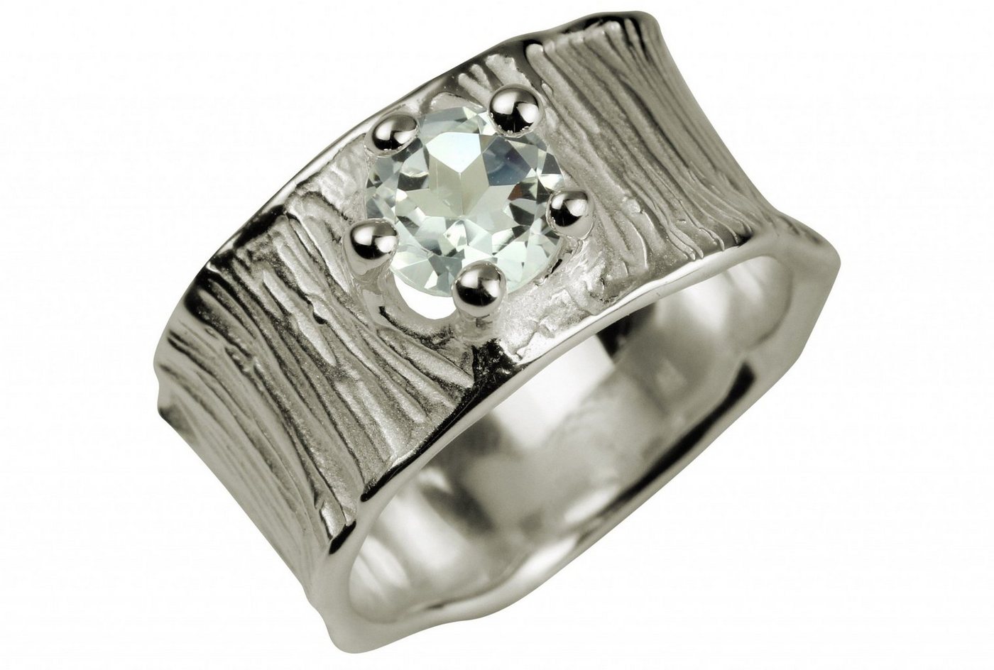 SILBERMOOS Silberring Eleganter Weißtopas Ring, 925 Sterling Silber – Bild 5 von 5