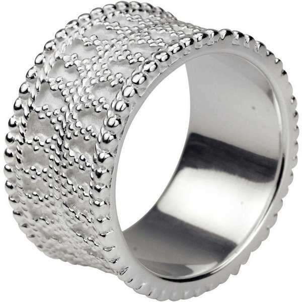 SILBERMOOS Silberring Ring mit doppeltem Ornamentband, 925 Sterling Silber