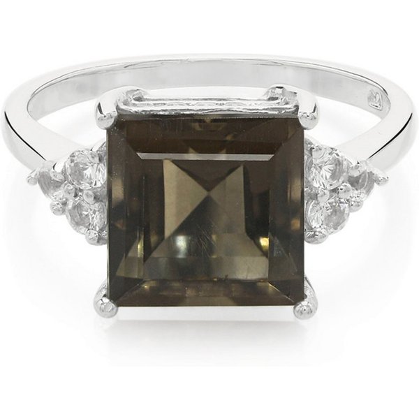 Cavill Silberring Cavill Ring 2,92 ct Rauchquarz & weiße Topase, 925er Silber (1-tlg)