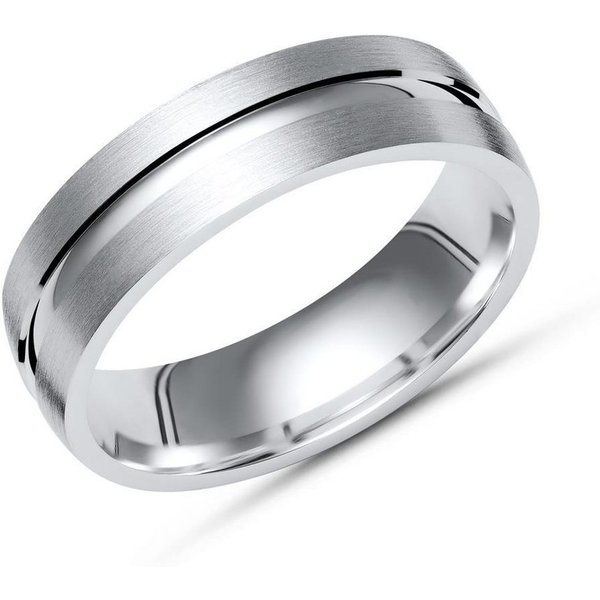 Unique Silberring Unique Silberring 925 Sterling Silber matt Glanzrille 6mm breit R8528