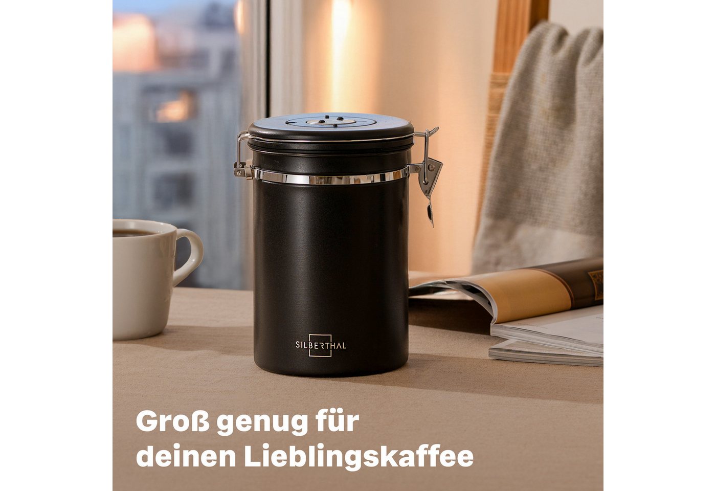 SILBERTHAL Kaffeedose 500g luftdicht, Edelstahl, (1-tlg) – Bild 2 von 5