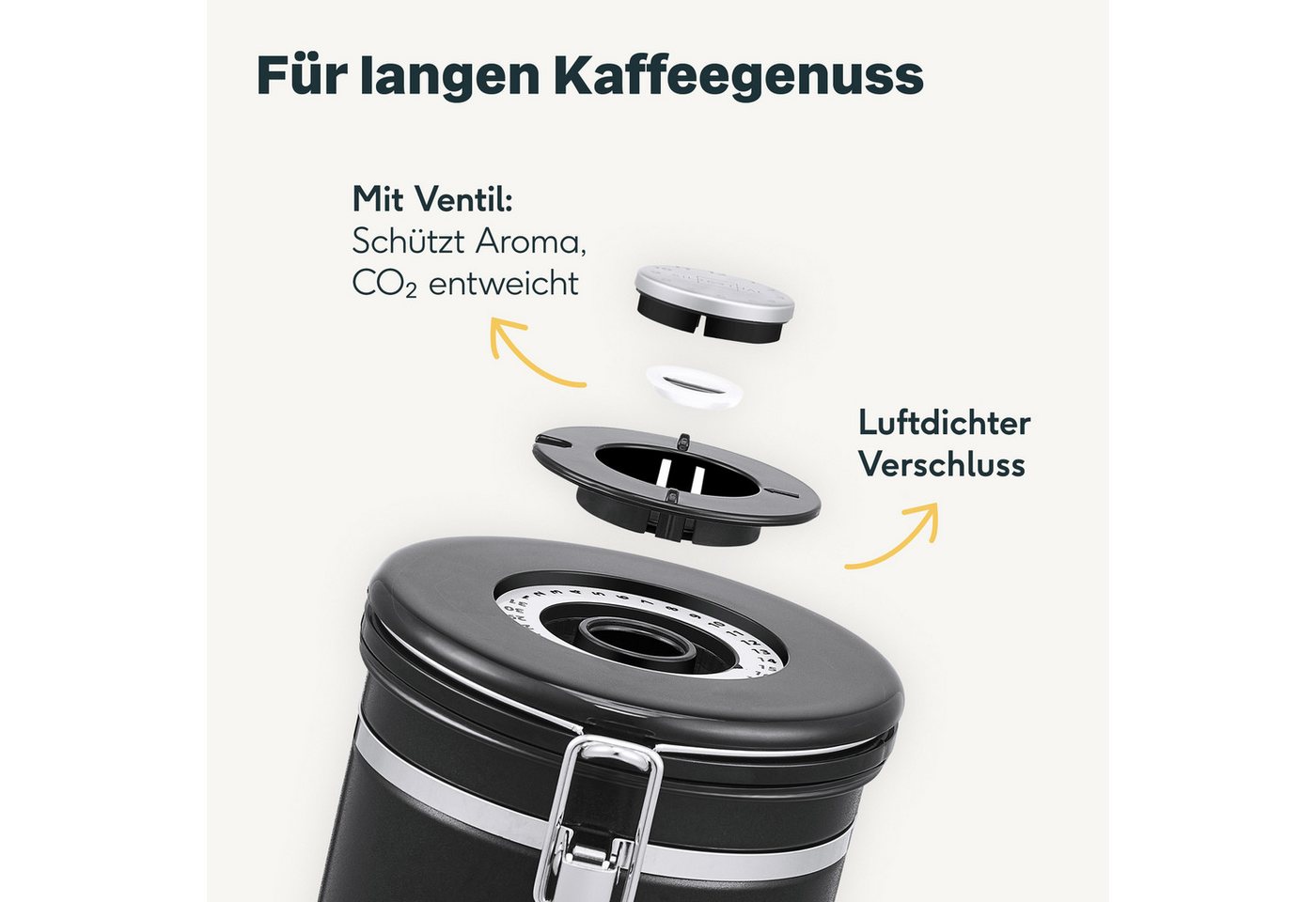 SILBERTHAL Kaffeedose 500g luftdicht, Edelstahl, (1-tlg) – Bild 3 von 5