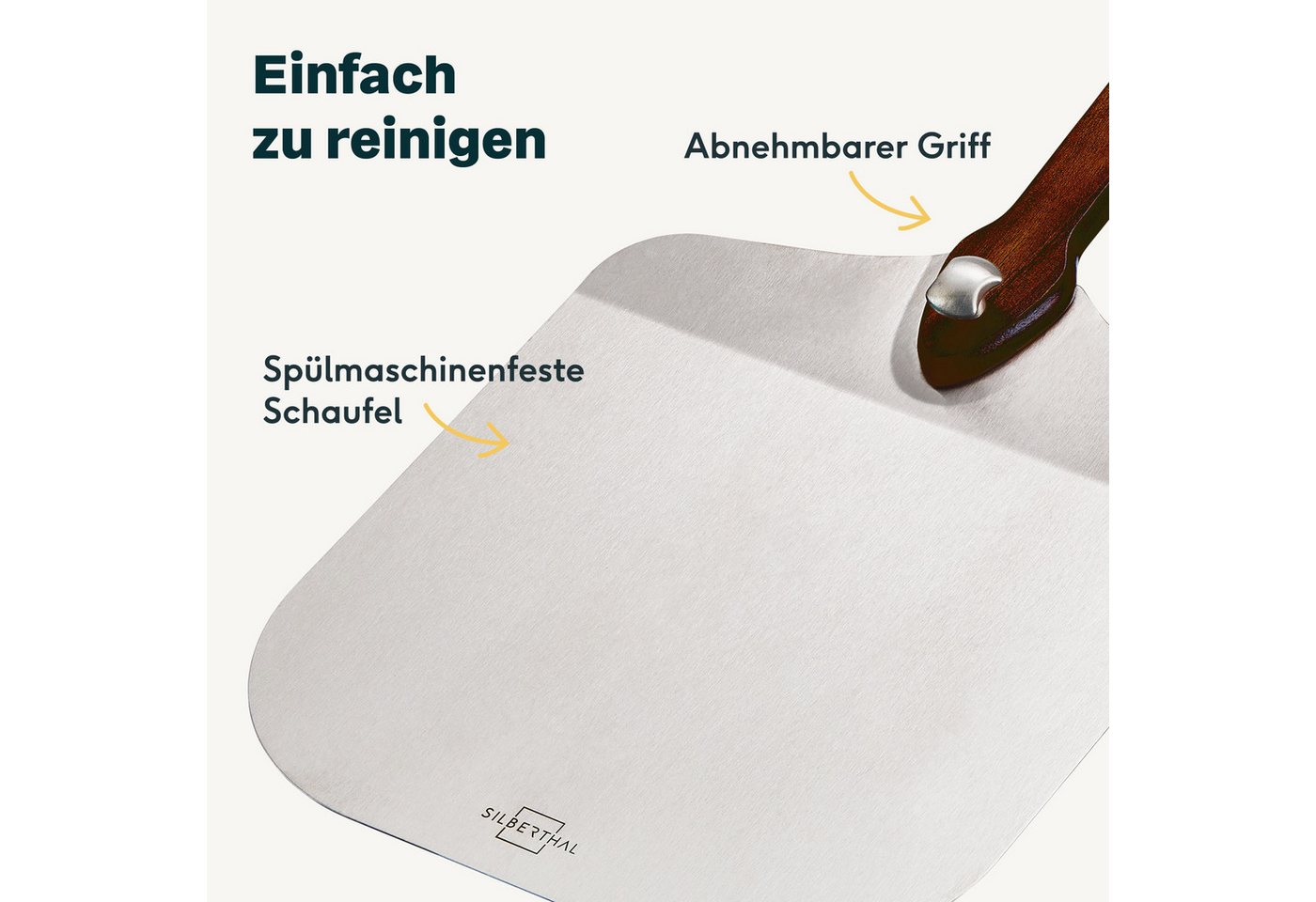 SILBERTHAL Pizzaschieber Edelstahl Ø 30 cm, klappbar, rostfreier Edelstahl – Bild 5 von 5