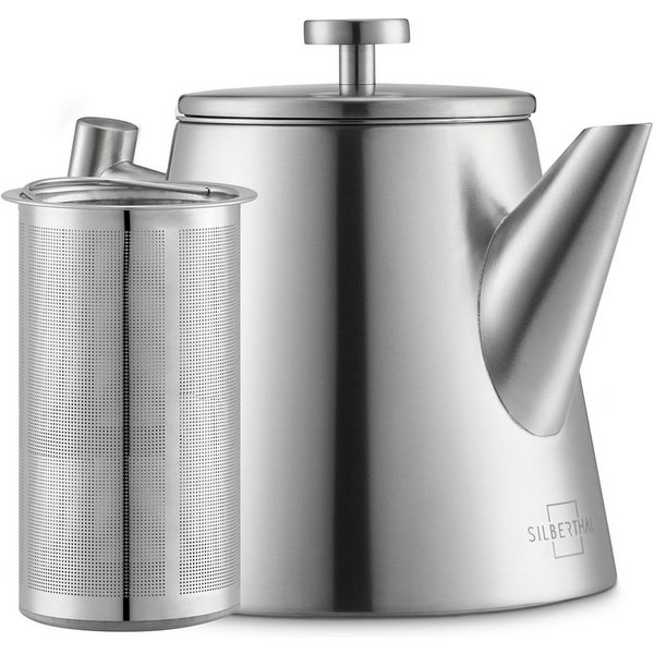 SILBERTHAL Teekanne Teekanne Edelstahl 1,0l Silber 2.0, 1 l, Doppelwandig-isoliert