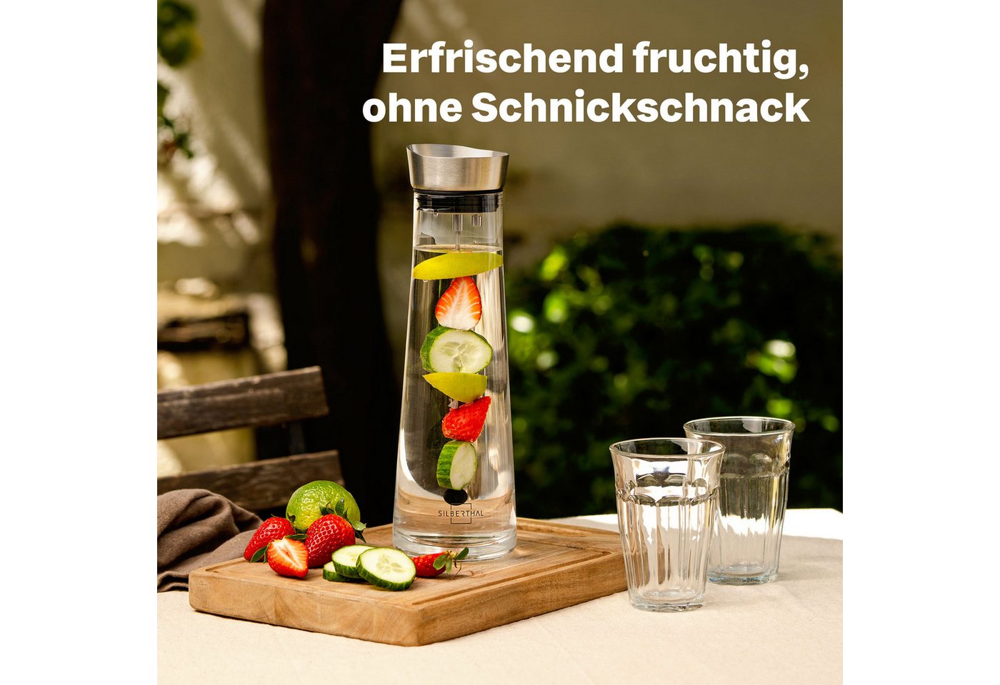 SILBERTHAL Wasserkaraffe Glaskaraffe mit Spieß, (1-tlg) – Bild 2 von 5