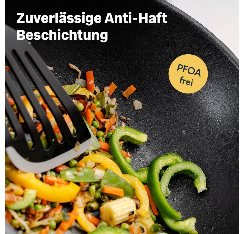 SILBERTHAL Wok Pfanne 28 cm Induktion, Edelstahl, spülmaschinengeeignet – Bild 3 von 5