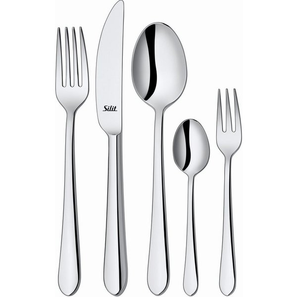 Silit Besteck-Set Midi (30-tlg), 6 Personen, Edelstahl 18/10, Solide Monobloc Tafelmesser, poliert