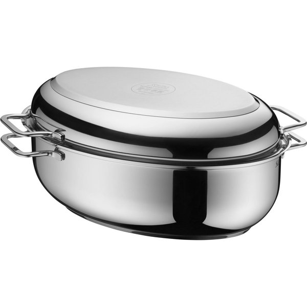 Silit Bräter Schmortopf mit Deckel 8,5l, backofengeeignet, induktionsgeeignet, Cromargan® Edelstahl Rostfrei 18/10, Deckel als induktionsgeeignete Pfanne nutzba