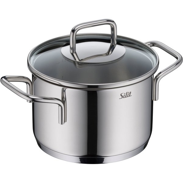 Silit Kochtopf Extra Cook, mit Glasdeckel, Edelstahl 18/10 (2-tlg), SiliTherm Universalboden, induktionsgeeignet, spülmaschinengeeignet