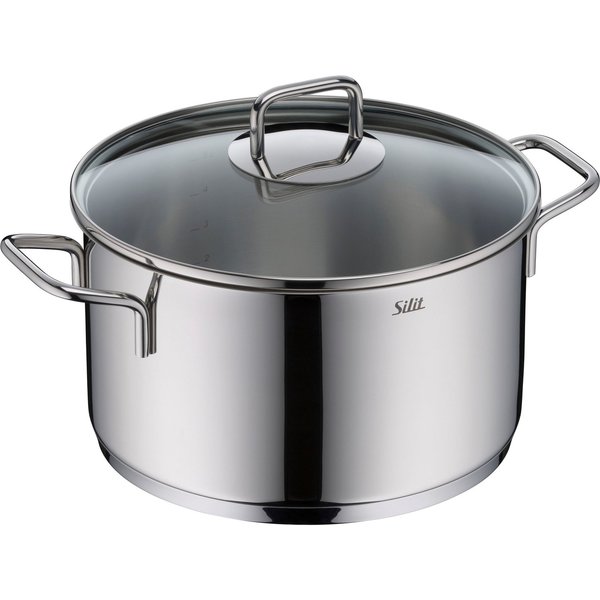 Silit Kochtopf Extra Cook, mit Glasdeckel, Edelstahl 18/10 (2-tlg), SiliTherm Universalboden, induktionsgeeignet, spülmaschinengeeignet