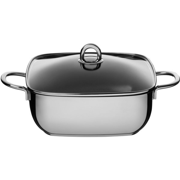 Silit Schmortopf Studio, beschichteter Bräter Induktion, Cromargan® Edelstahl Rostfrei 18/10, backofengeeignet bis 180°C, für alle gängigen Herdarten geeignet
