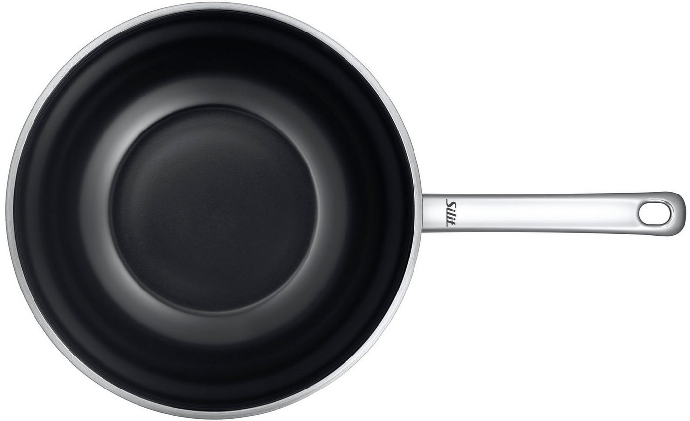 Silit Wok Wuhan, Ø 28 cm, Wokpfanne Induktion, keramische Antihaftbeschichtung, Edelstahl 18/10, ideal für scharfes Anbraten, für alle Herdarten geeignet – Bild 5 von 5