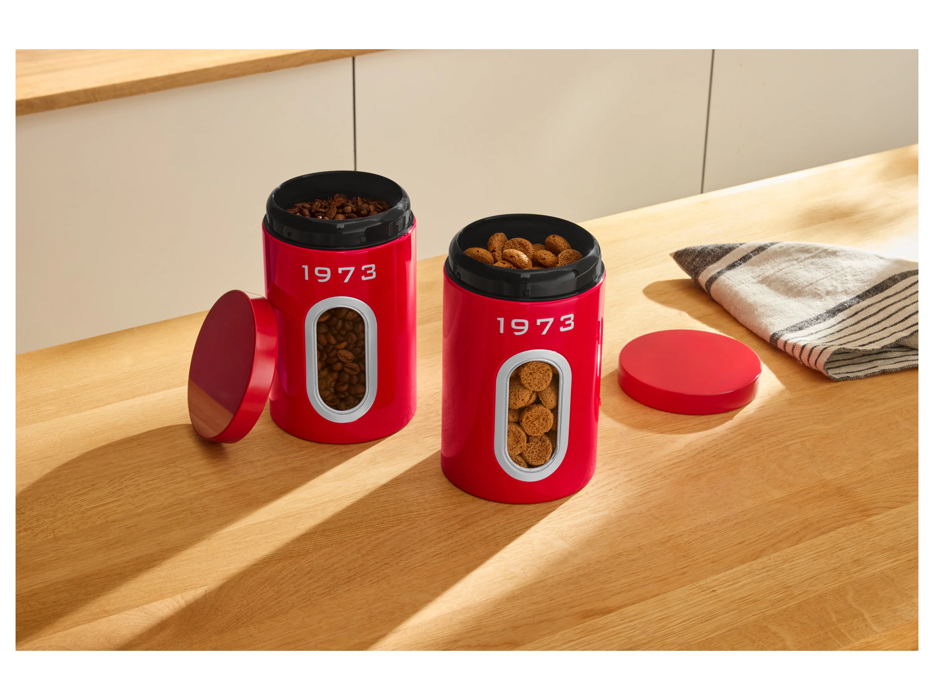 SILVERCREST® Aufbewahrungsdosen-Set Retro 1973 (Rot) – Bild 2 von 4