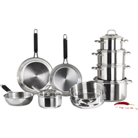 SILVERCREST® Edelstahl-Kochgeschirr-Set, 9-tlg.