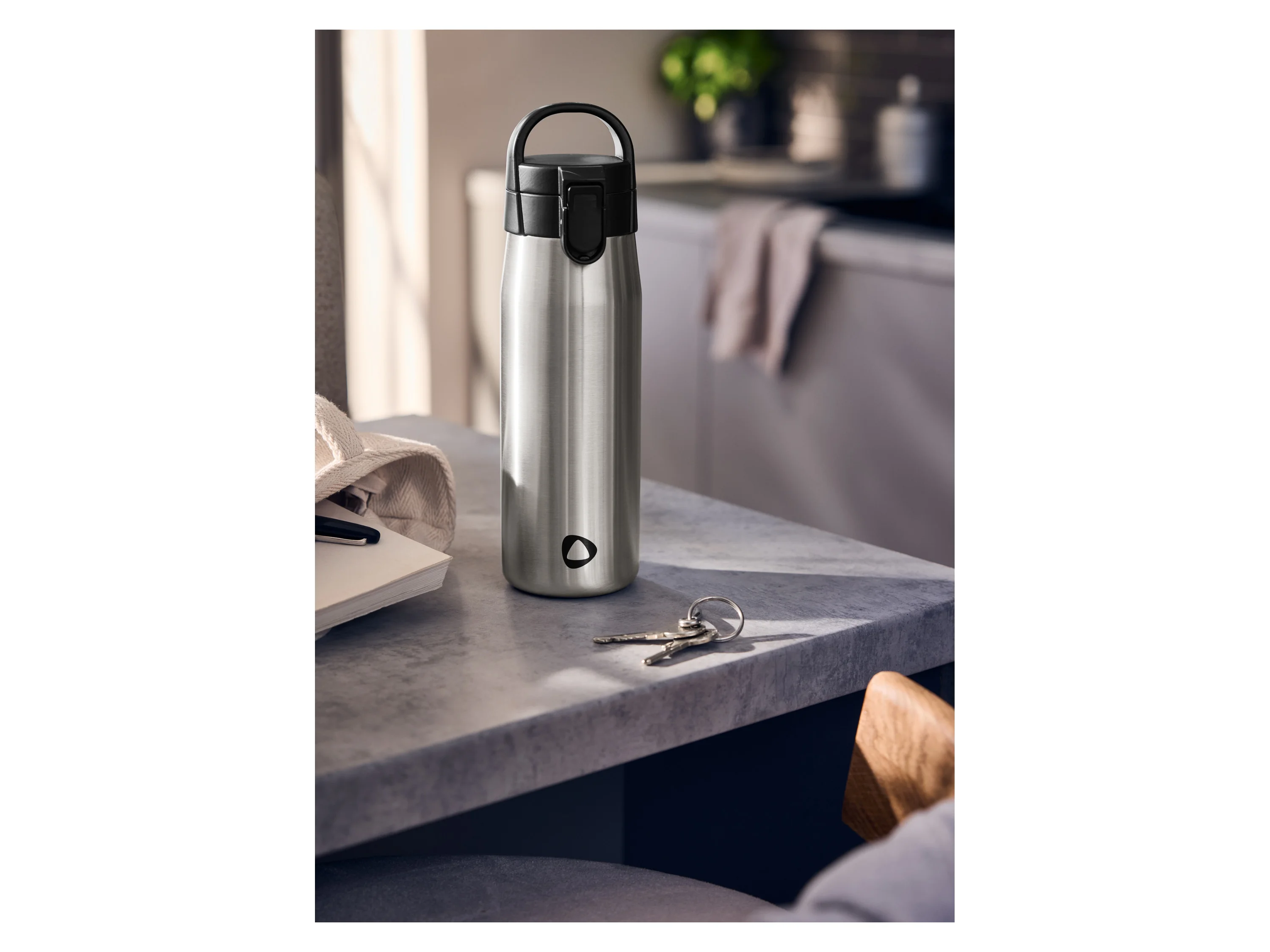 SILVERCREST® Edelstahl-Trinkflasche, 1l (Grau) – Bild 2 von 3