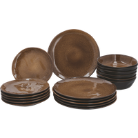 SILVERCREST® Geschirr-Set, 18-teilig (Braun)
