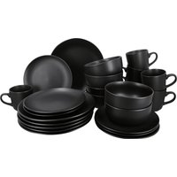 SILVERCREST® Geschirrset, 24-teilig (Schwarz)