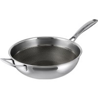 SILVERCREST® Premium-Edelstahl-Wok mit Wabenstruktur, Ø 28 cm