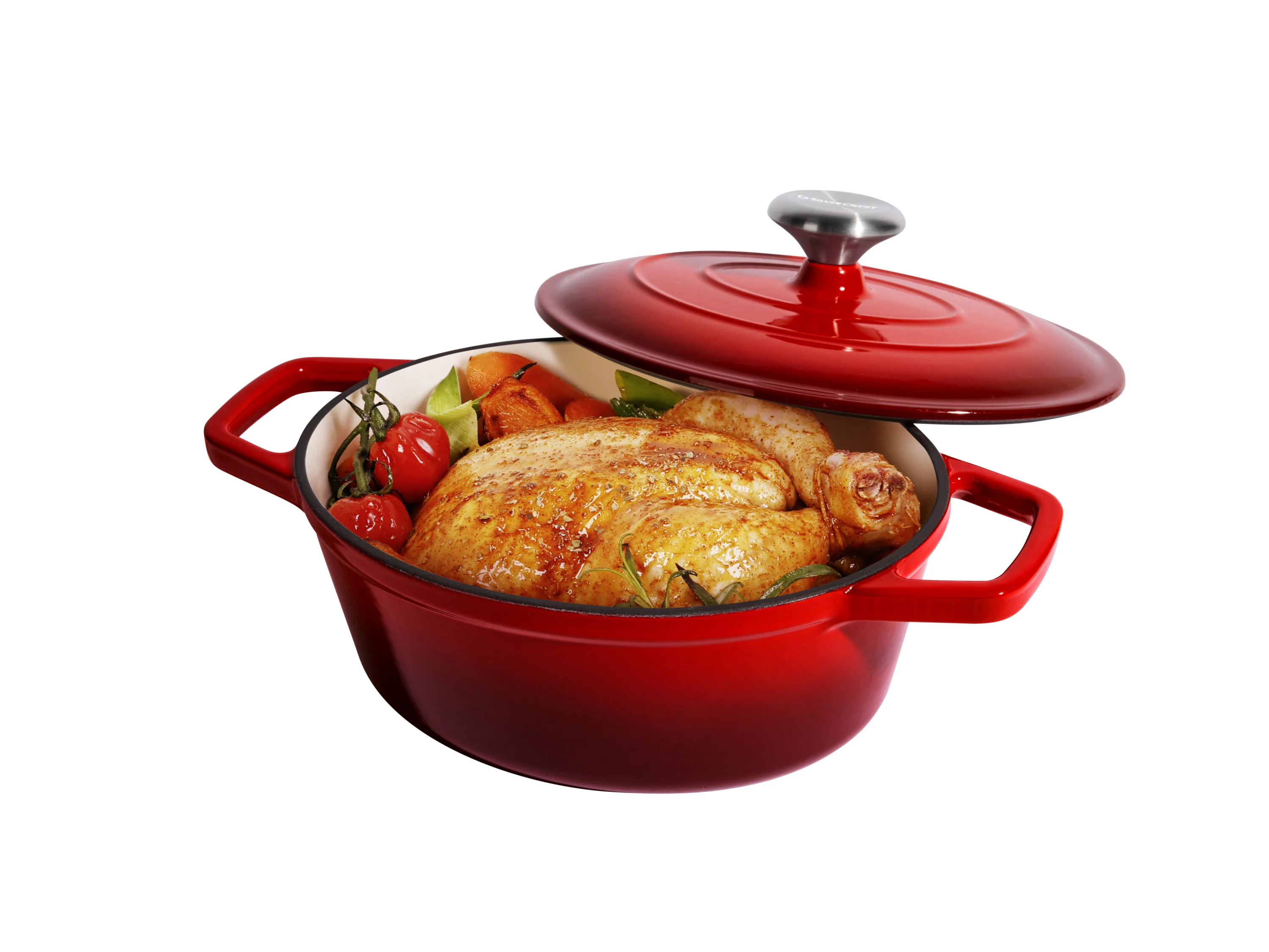 SILVERCREST® Premium Gusseisenbräter, Ø 24 cm (Rot) – Bild 2 von 4