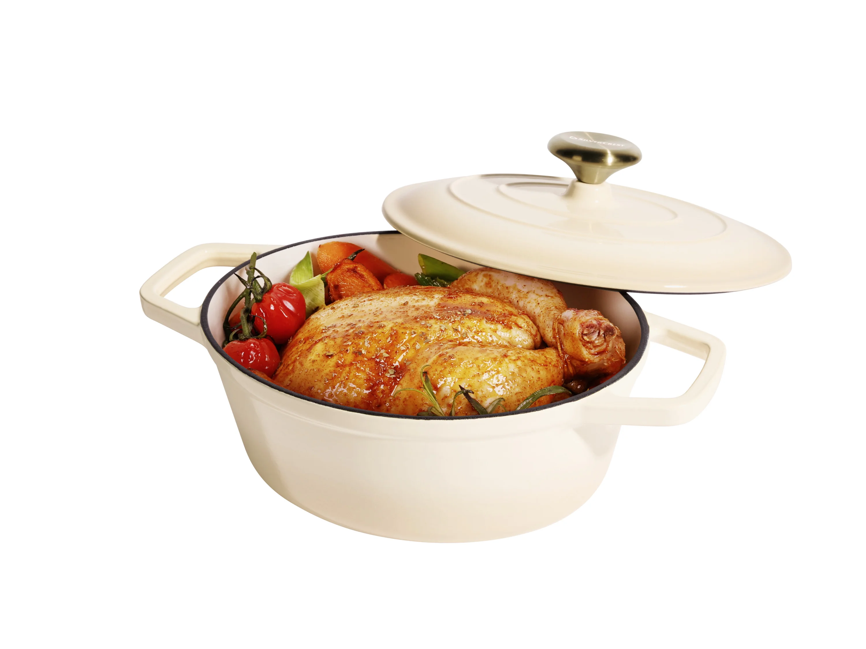 SILVERCREST® Premium Gusseisenbräter, Ø 24 cm (Creme) – Bild 2 von 4