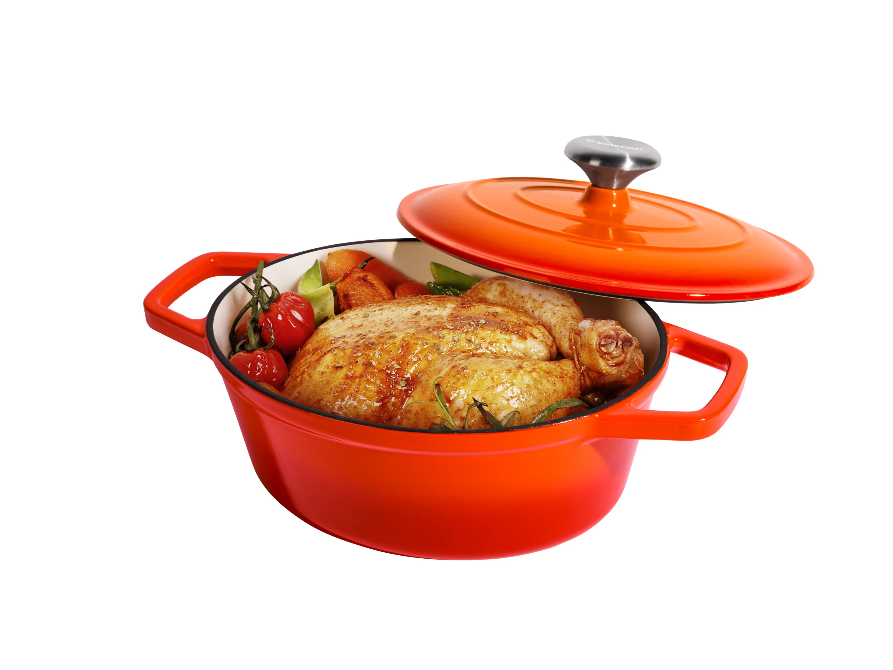 SILVERCREST® Premium Gusseisenbräter, Ø 24 cm (Orange) – Bild 2 von 4