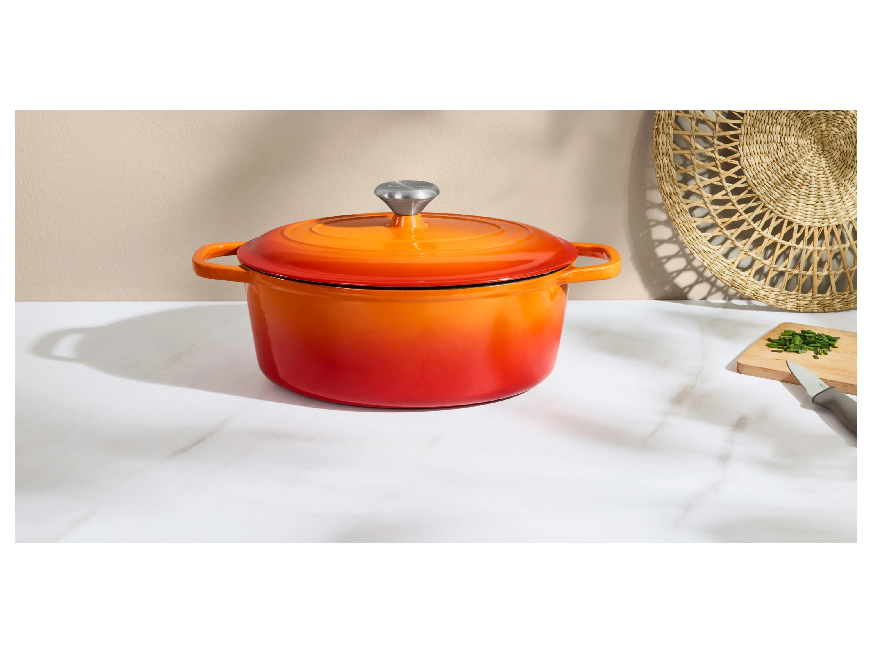SILVERCREST® Premium-Gusseisenbräter, Ø 29 cm (Orange) – Bild 2 von 4