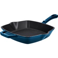 SILVERCREST® Premium-Gusseisengrillpfanne / Premium-Gusseisenpfanne (Eckig, Blau)