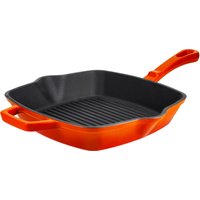 SILVERCREST® Premium-Gusseisengrillpfanne / Premium-Gusseisenpfanne (Eckig, Orange)