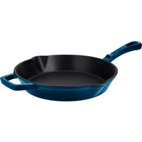 SILVERCREST® Premium-Gusseisengrillpfanne / Premium-Gusseisenpfanne (Rund, Blau)