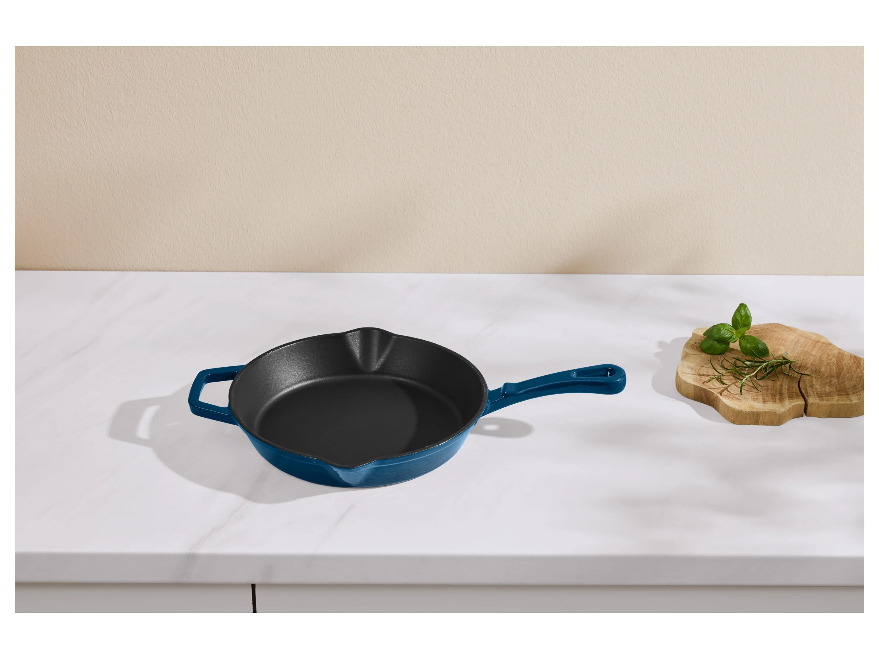 SILVERCREST® Premium-Gusseisengrillpfanne / Premium-Gusseisenpfanne (Rund, Blau) – Bild 4 von 4